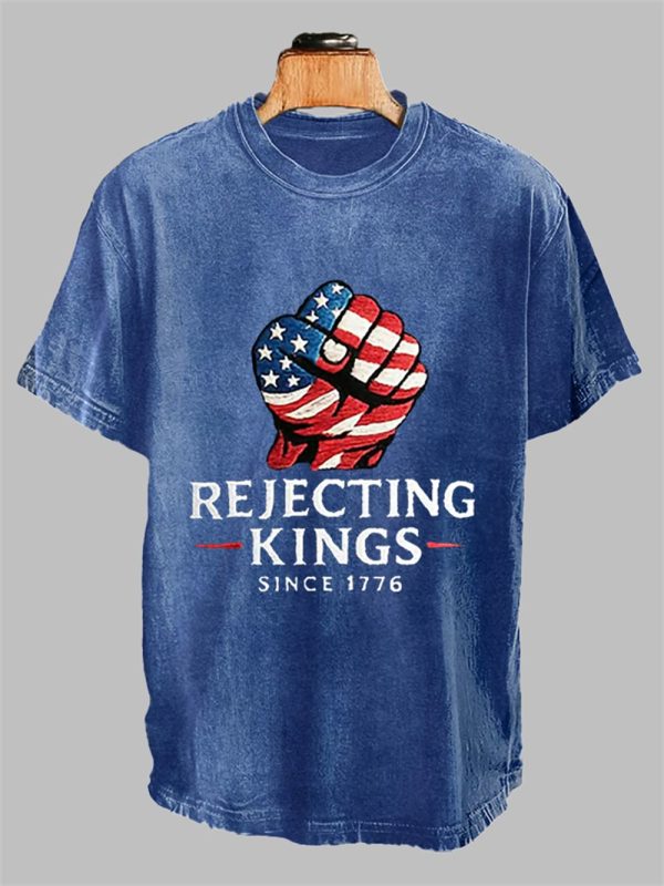 Mens "Rejecting Kings Since 1776" Print T Shirt 5